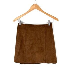 Abercrombie & Fitch Chocolate Brown Vegan Faux Suede Mini Skirt